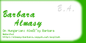 barbara almasy business card